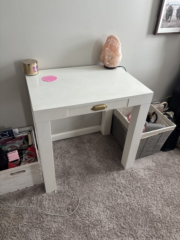 Wayfair White Desk - Single Drawer Gold Handle gallery