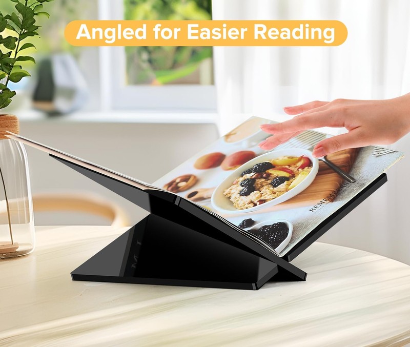Acrylic Book Stand Large Black Acrylic Book Holder, 12.5" x 9.5" x 5.7", Open Bo gallery