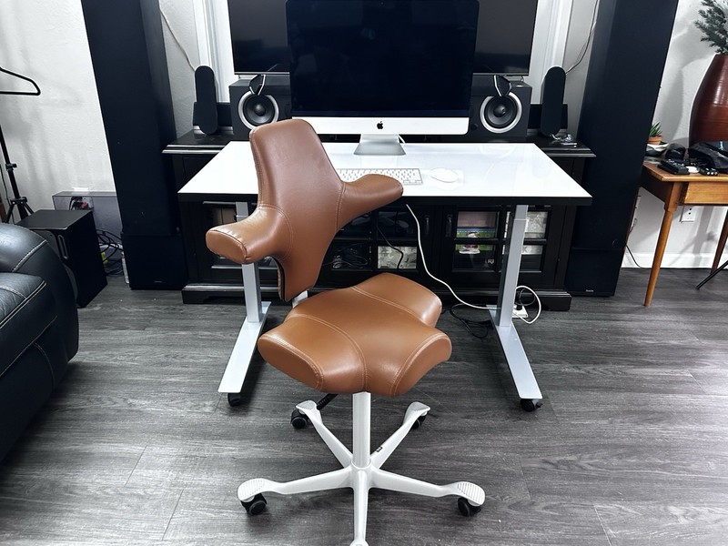 Fully Jarvis Standing Desk 27” X 48” White Top Mirror Finish gallery
