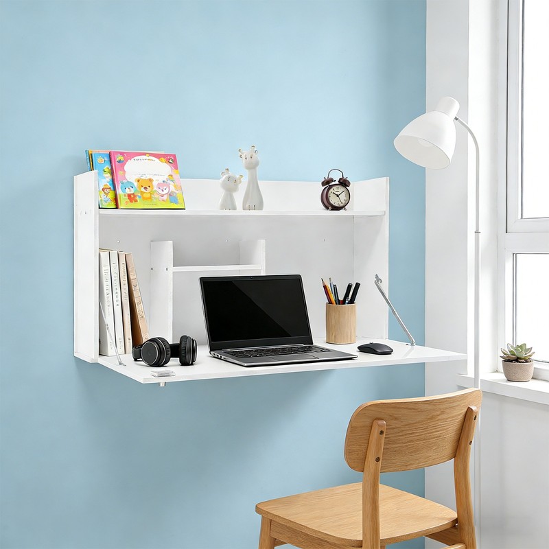 Wall Mounted Desk Cabinet Multifunctional Floating Desk Foldable Table Cabinet gallery