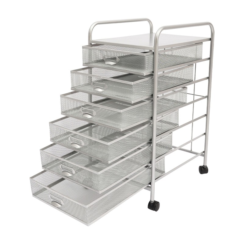 Rolling File Cart with 6 Storage Drawers, Mobile File Cabinet on Black gallery