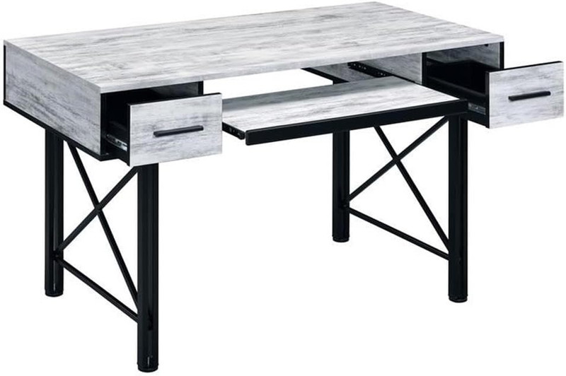 Antique White and Black Settea Wooden Top Computer Desk gallery