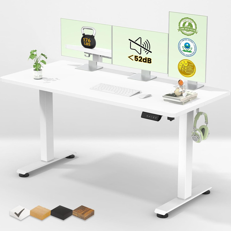 55 Inch Large Electric Standing Desk,Sit to Stand Up, Heights Adjustable, Work H