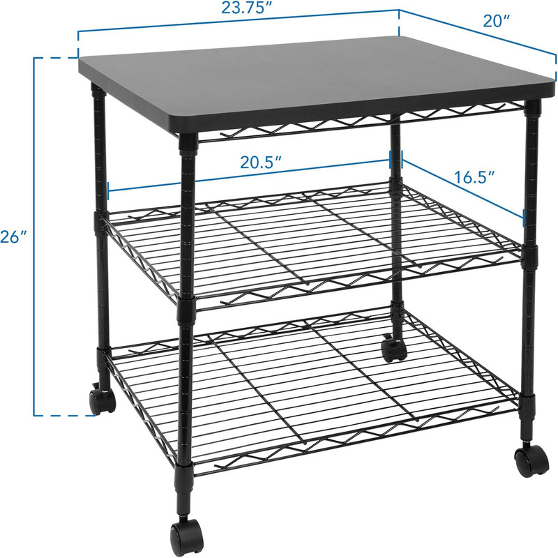 Mount-It! Printer Stand with Wheels | 3-Tier Large Printer Cart with Storage She gallery