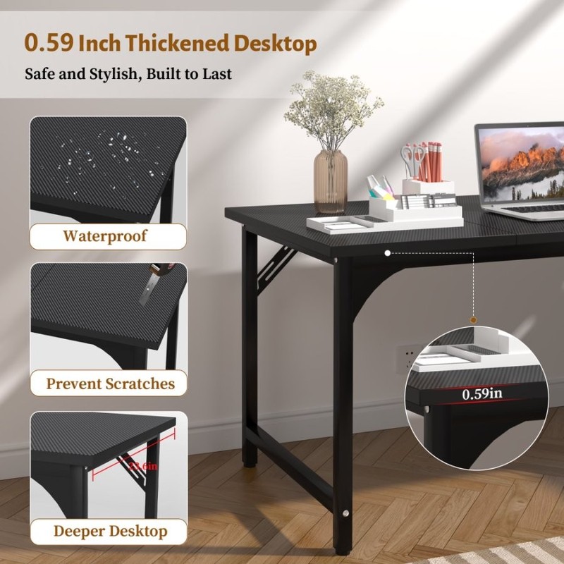 55 Inch Ergonomic Gaming Desk Gaming Table Computer Desk With 3-Piece Table Top gallery