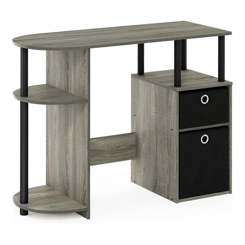 Furinno JAYA Engineered Wood Simplistic Computer Study Desk in Oak Gray/Black