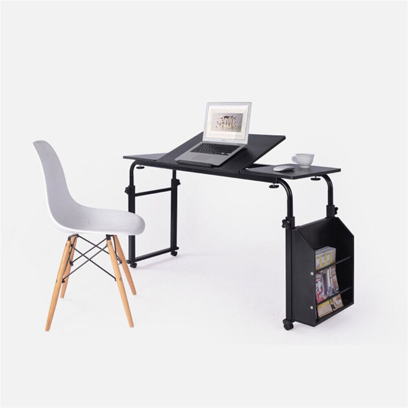 Adjustable Rolling Over-Bed Laptop Desk Cart With Tilt Tray & Casters gallery