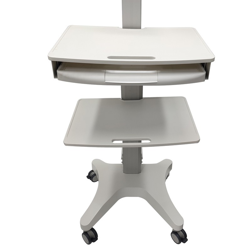 Cart Mobile Computer Workstation Sit Stand Desk Monitor Capacity 22 lbs gallery