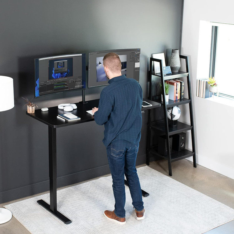 VIVO Electric Standing Desk 60"x24", Memory Height, 220 lbs Capacity, Black gallery