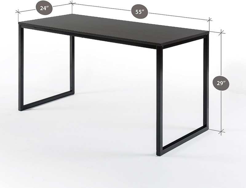 Jennifer 55" Desk - Black Frame, Espresso Top, Office Computer Workstation gallery
