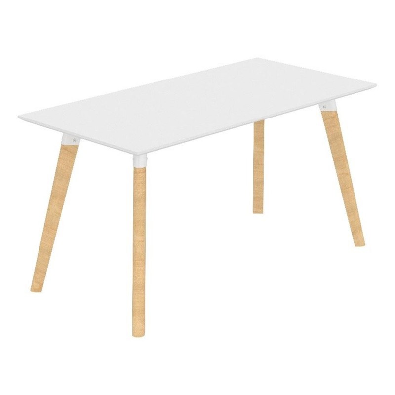 Safco Resi 60"W x 30"D Modern Wood Desk with Natural Legs in White