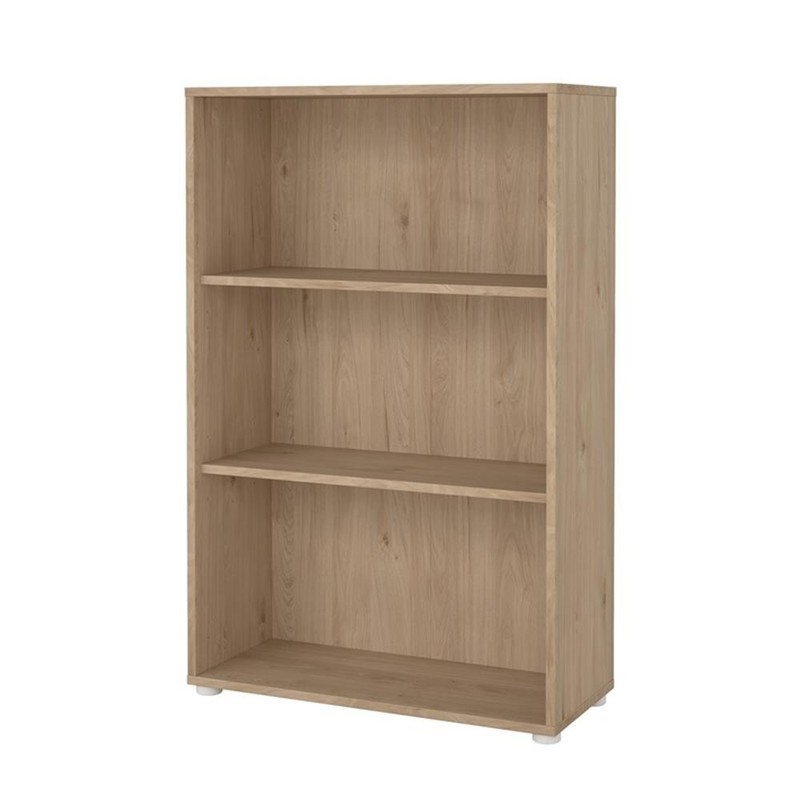 Pemberly Row Set of 2 Desk and Adjustable 3-Shelf Bookcase in Jackson Hickory gallery