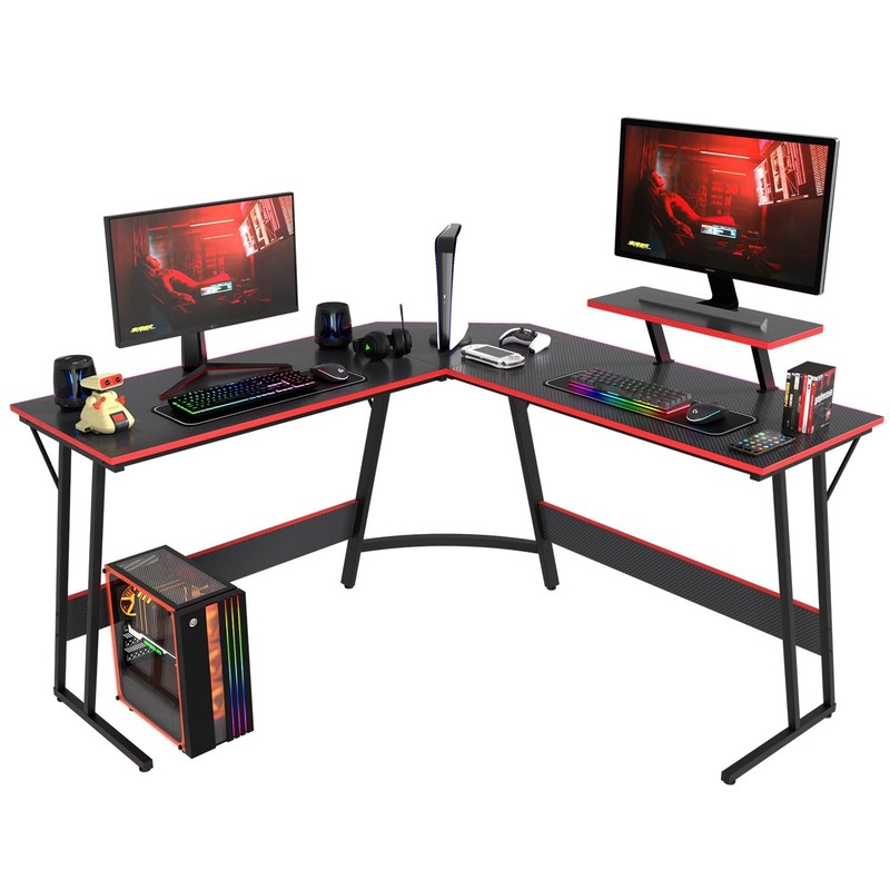 L Shaped Desk Corner Gaming Desk Computer Desk with Large Desktop Studying an…