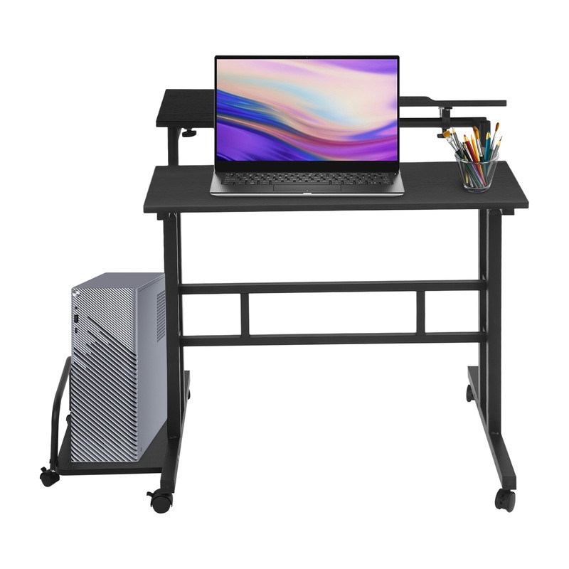 Mobile Standing Desk Foldable Computer Desk Adjustable Hight for Home Office gallery
