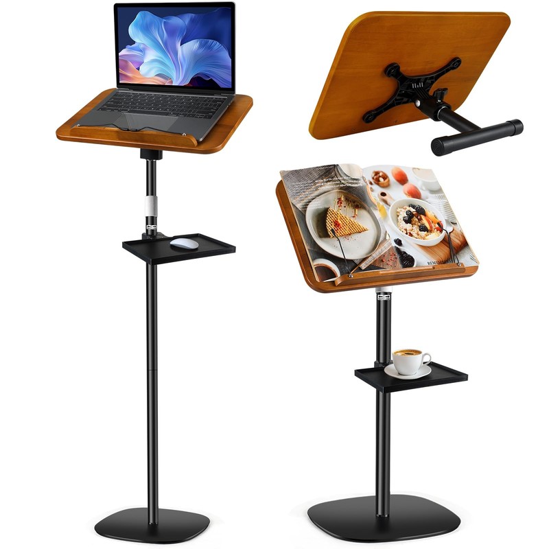 Uikjoy 2-In-1 Adjustable Book Stand Music Stand 22-51In Dual-Use Floor And