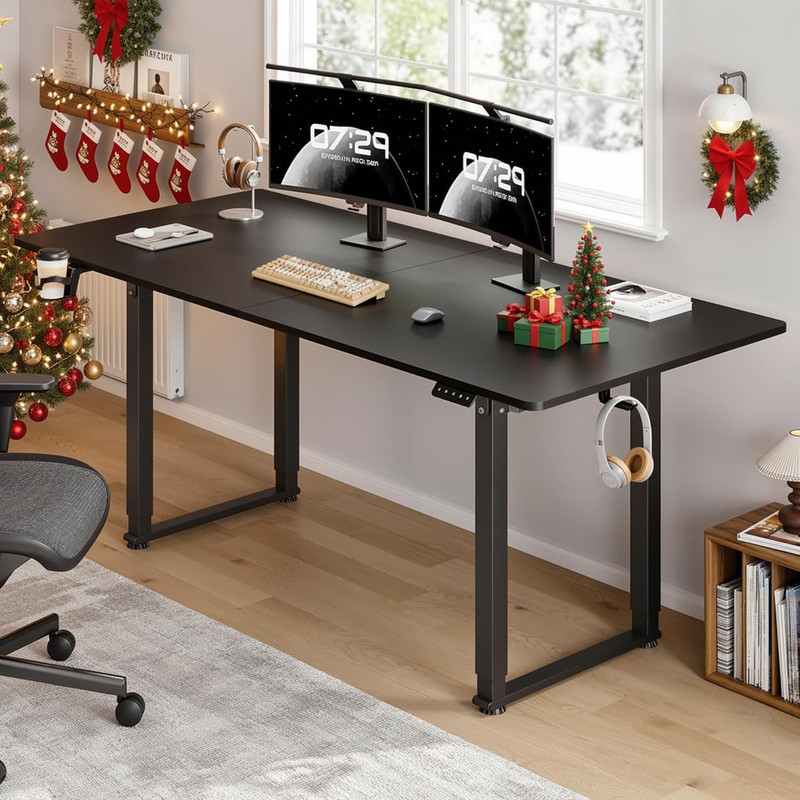 Height Adjustable Electric Standing Desk 71X32 Inches Rectangle Sit Stand up Des