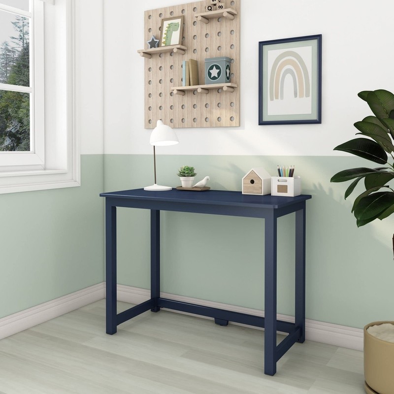 Solid Wood Desk, 40 Inches, Blue gallery