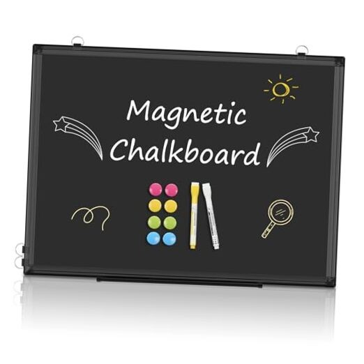 Magnetic Chalkboard 36"x24", Double-Sided Chalk Board for Wall 24"W x 0.7"H