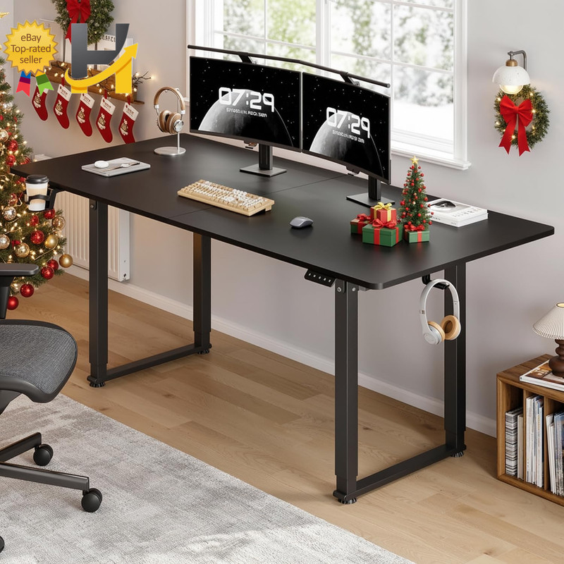 Height Adjustable Electric Standing Desk 71X32 In Rectangle Sit Stand up Desk US