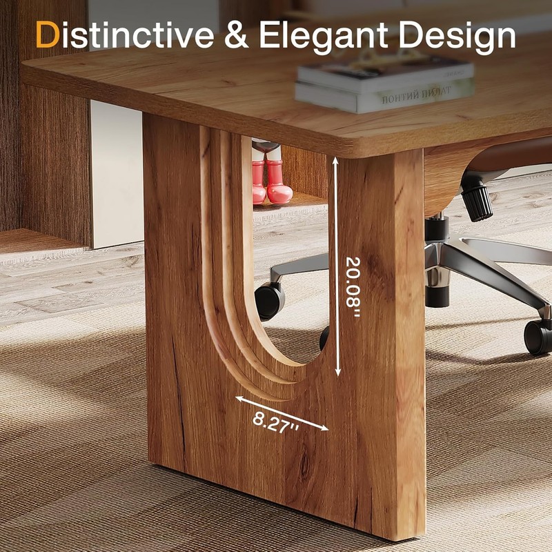 Modern Executive Desk, 70.9" Large Office Computer Desk, Wooden Conference Table gallery