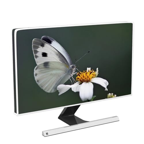 Butterfly Monitor Dust Cover 22, 23, 24, 25 Inch 22-25 Inch gray and orange