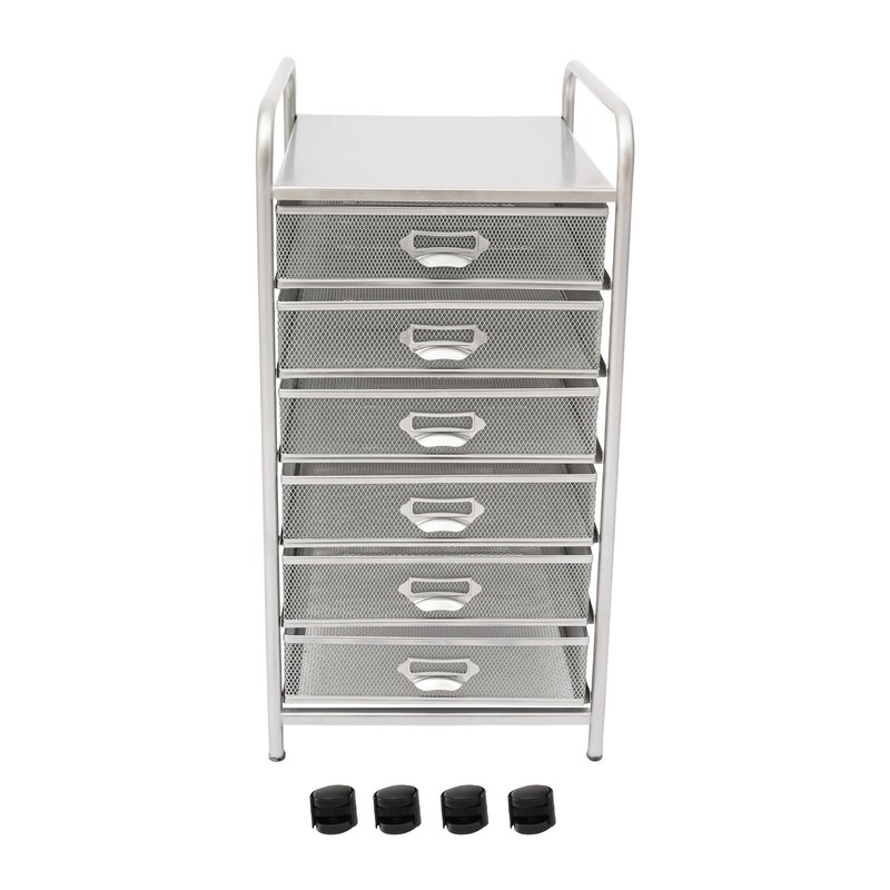 Rolling File Cart with 6 Storage Drawers, Mobile File Cabinet on Black gallery