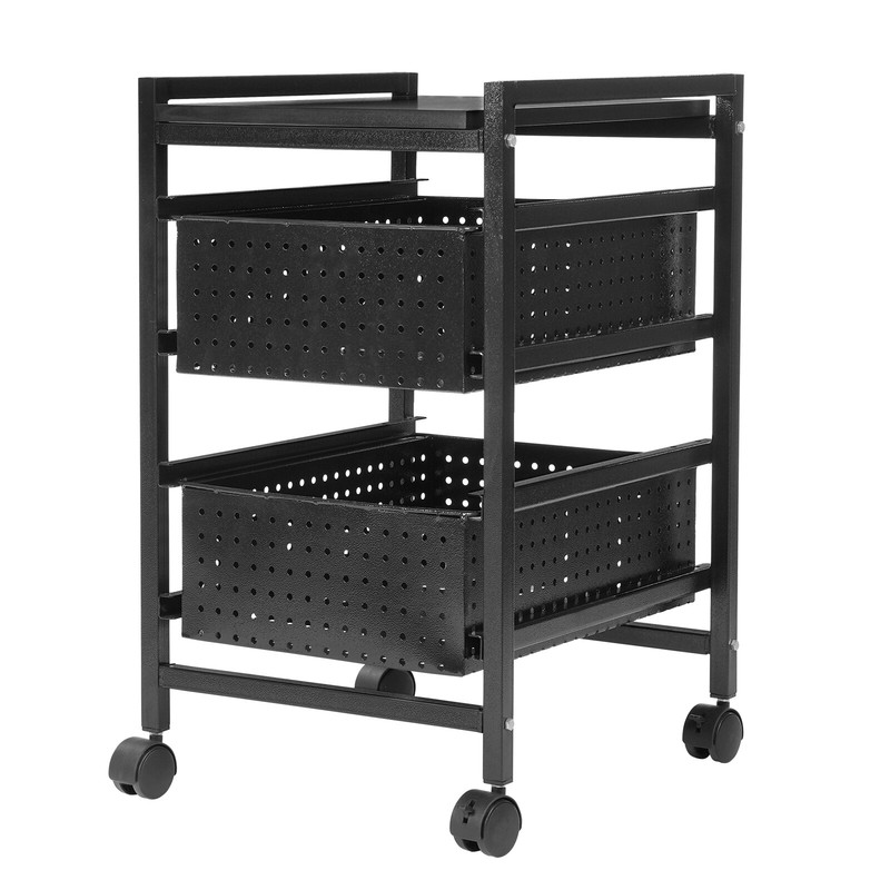 2-Tier File Storage Drawer Cart Organizer on Wheels for Home Office Small Space gallery