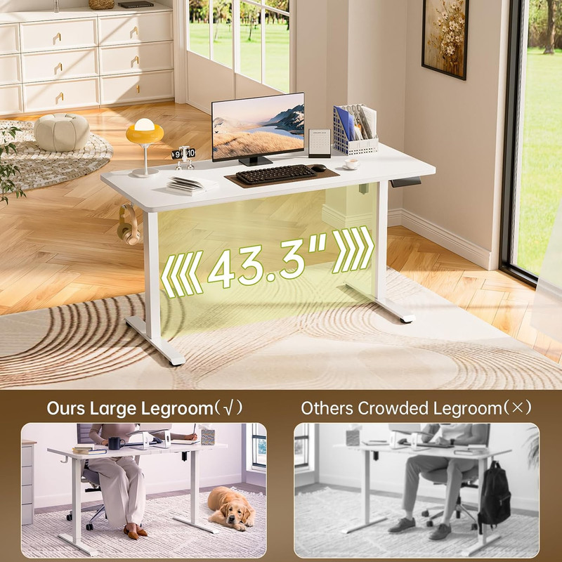 55 Inch Large Electric Standing Desk,Sit to Stand Up, Heights Adjustable, Work H gallery