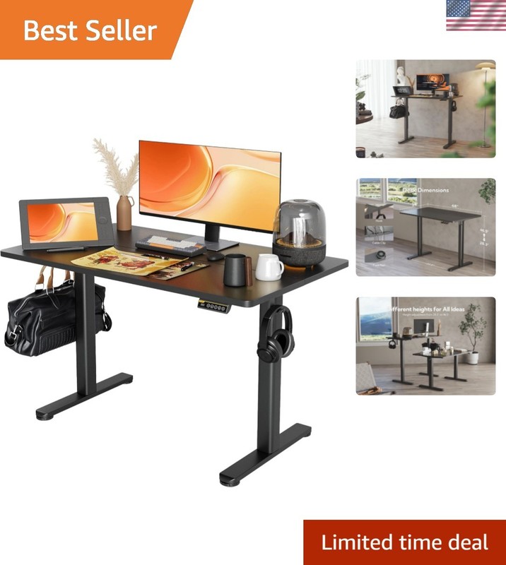 Modern Adjustable Height Desk with Three Presets – 48×24 Inch Electric Design