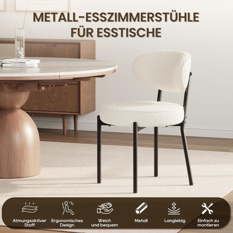 Dining Chairs Set of 4 with 10cm Seat Cushions - Modern Upholstered Chairs in Cus... gallery