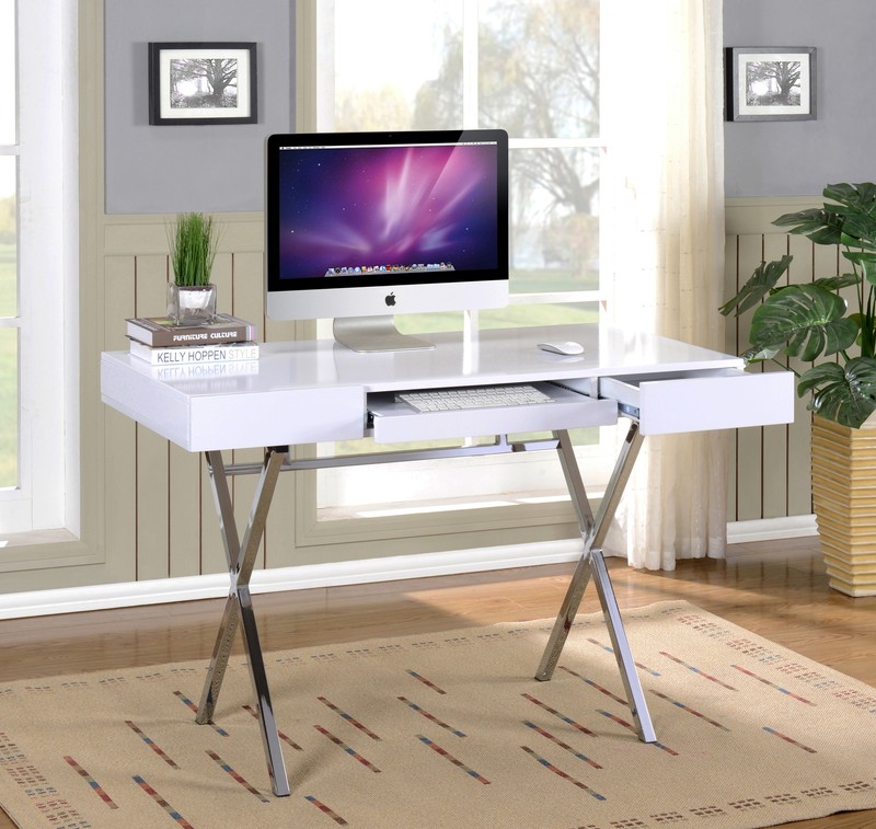 Kings Brand Furniture – Logan Contemporary Style Home & Office Desk, White