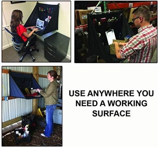 Effortless Portable Workstation - 24" H x 32" W Black Desk for Anywhere You Need gallery