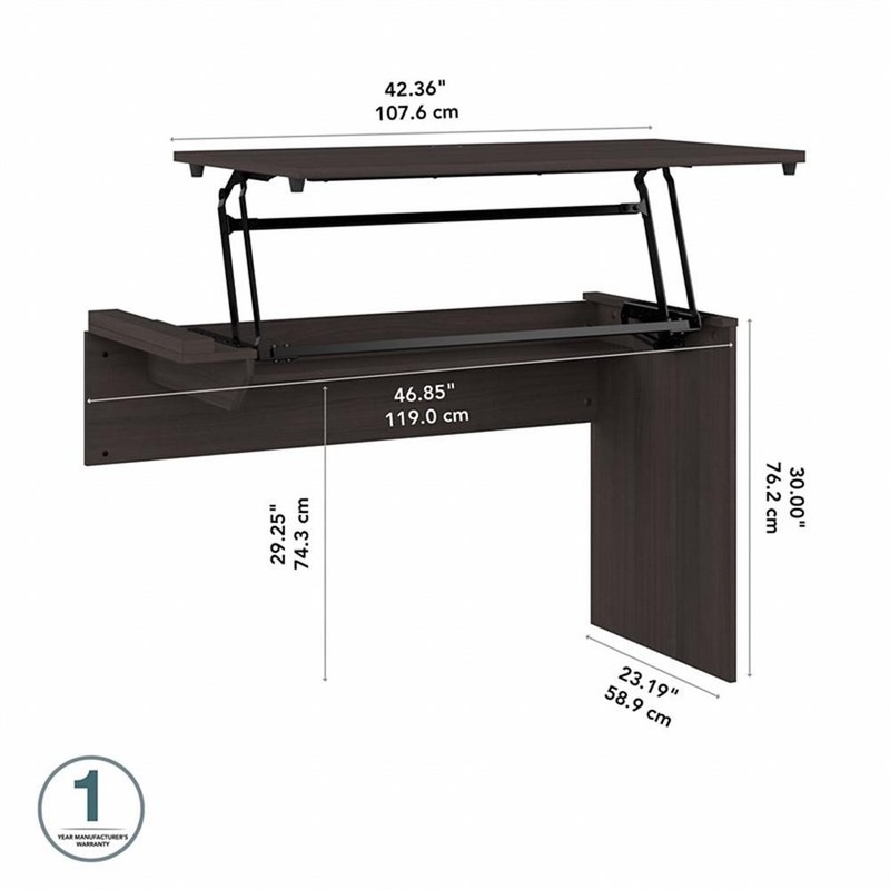 Cabot 3 Position Sit to Stand Desk Return in Heather Gray – Engineered Wood