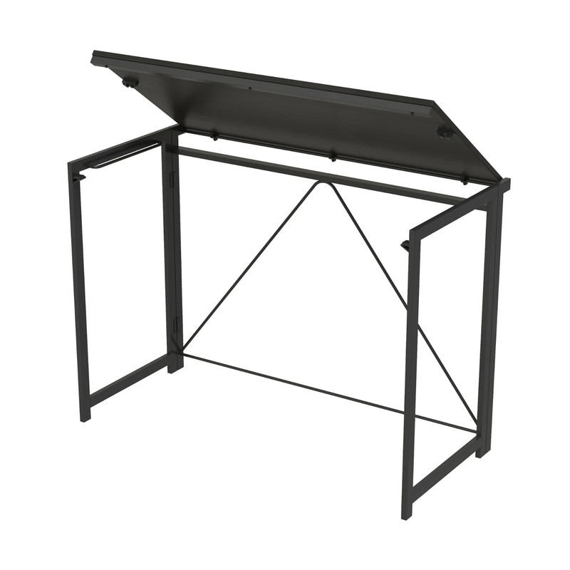 Mainstays Black Frame Folding Desk with Black Grained Top,Adult gallery