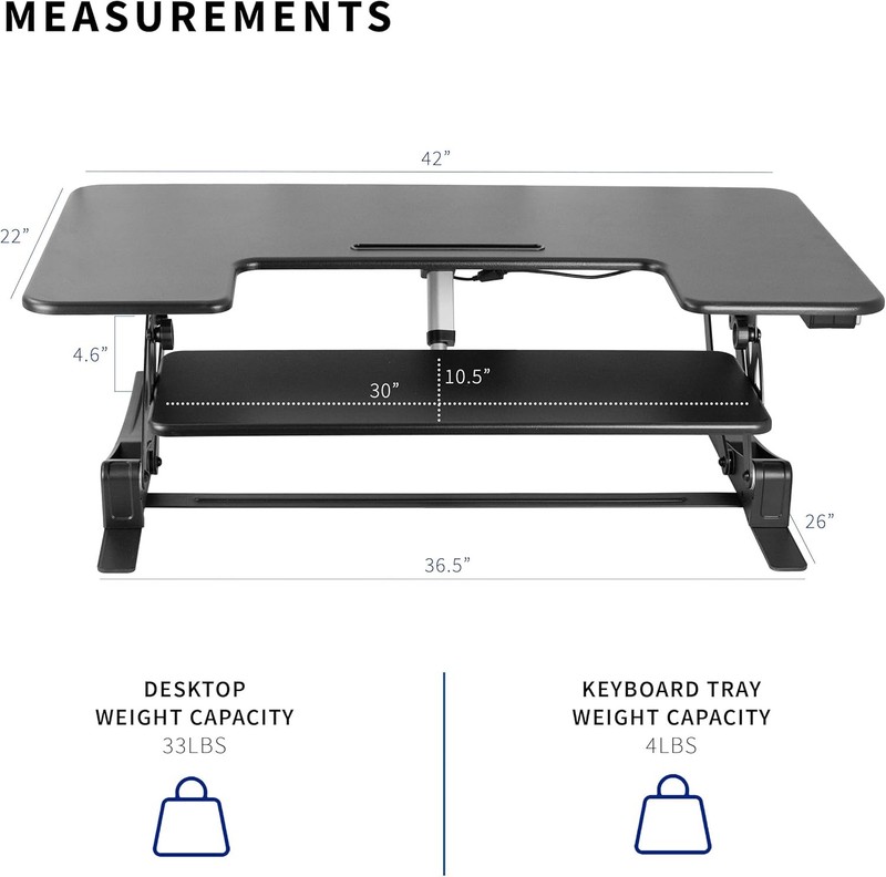 42 inch Electric Height Adjustable Stand Up Desk Converter VE Series Sit gallery