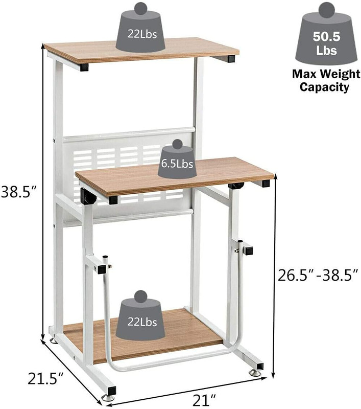 Height Adjustable Standing Desk with U-Shaped Footrest and Storage Solutions gallery