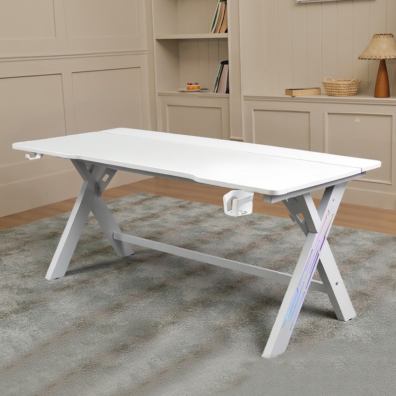 63 inch Gaming Desk with LED RGB Lights Computer Table Gamer Desk