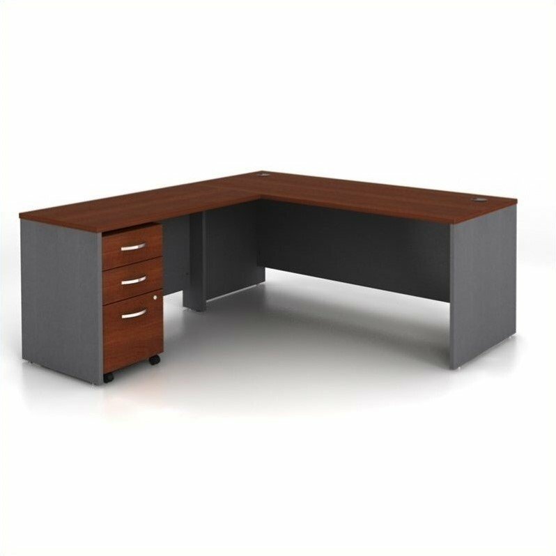 Bush Business Series C 3-Piece L-Shape Computer Desk in Hansen Cherry