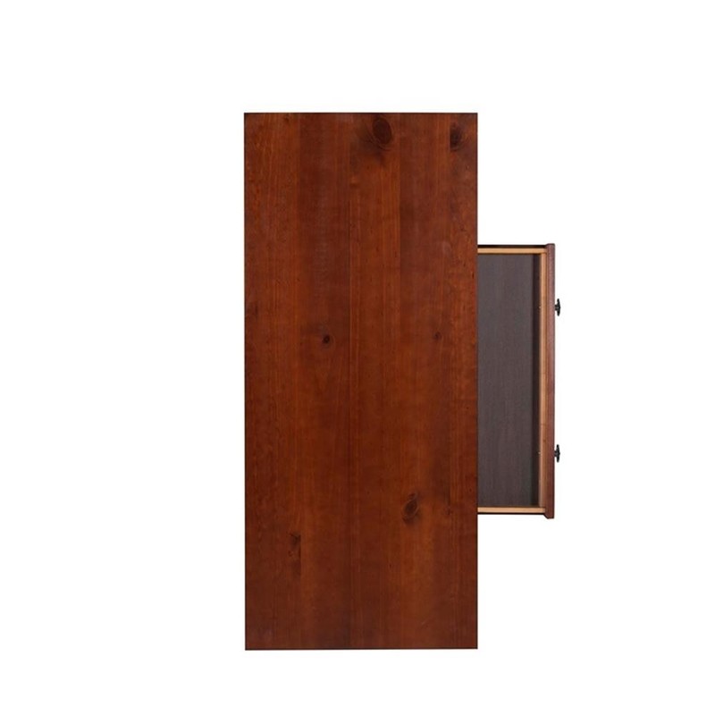 Linon Titian Pine Wood Classic One Drawer Desk in Rich Tobacco Brown Finish gallery