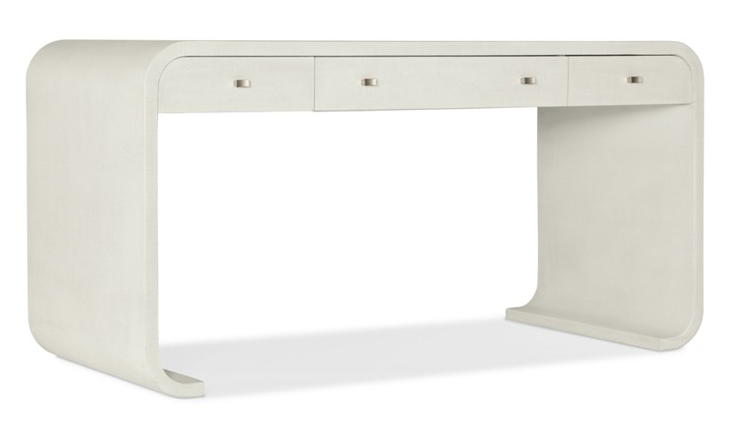 Hooker Furniture 6350-10460 60″ Raffia and Wood 3 Drawer Writing – Off White