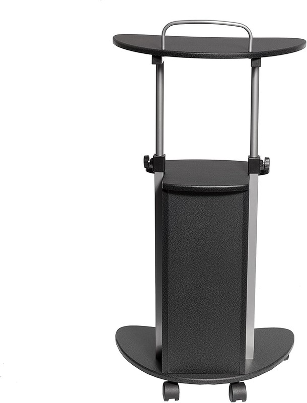 Sit-To-Stand Rolling Adjustable Height Laptop Cart with Storage, Graphite, 22 X gallery