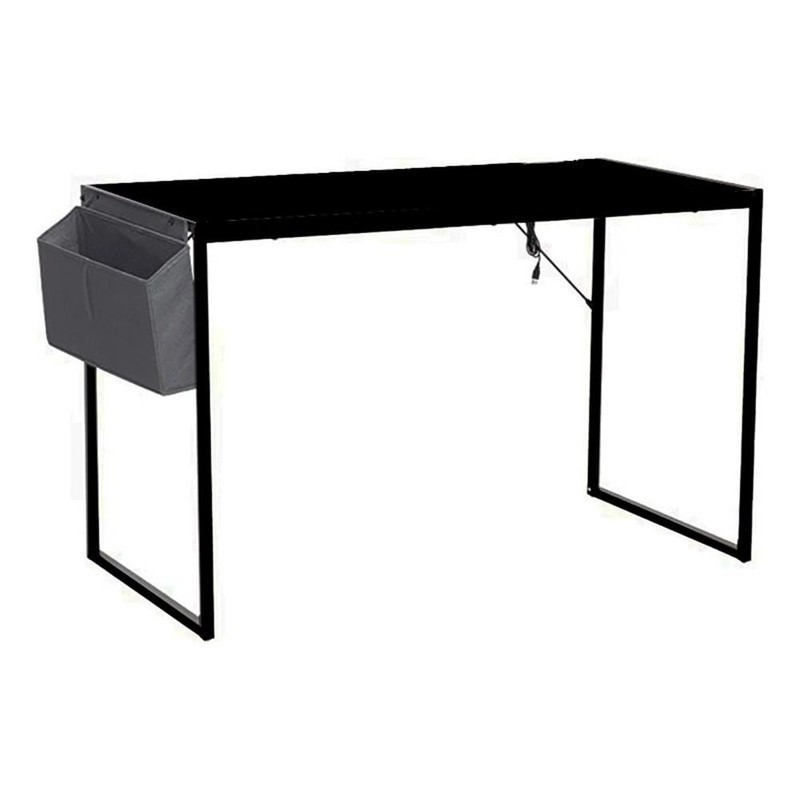 Pemberly Row 40″ Home Office Computer Desk with Storage Bag USB Hub in Black
