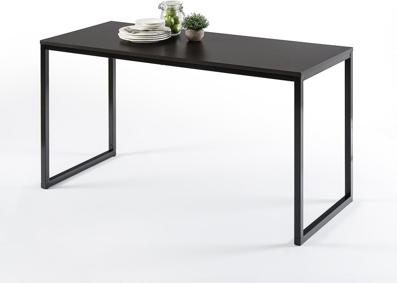 Jennifer 55" Desk - Black Frame, Espresso Top, Office Computer Workstation gallery