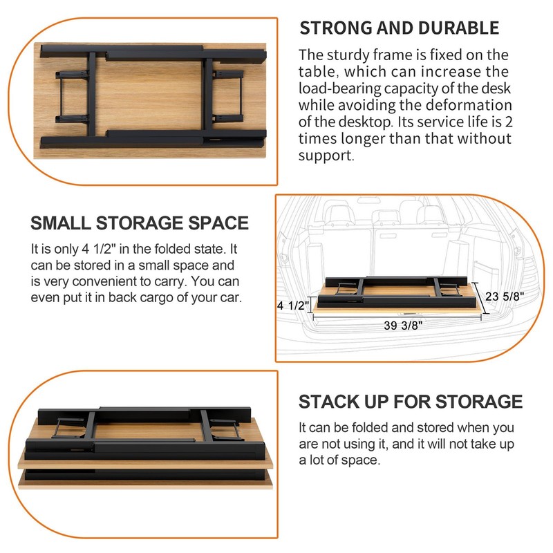 Need Folding Desk For Home Office 39-3/8 Length Modern Folding Table Computer gallery