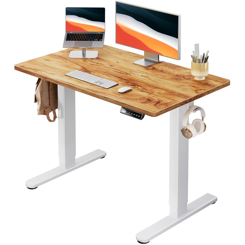 HUANUO Electric Standing Desk, Whole Piece Desktop, Adjustable Height Compute...