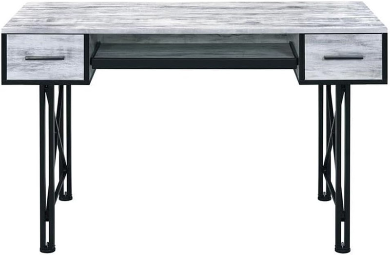 Antique White and Black Settea Wooden Top Computer Desk gallery