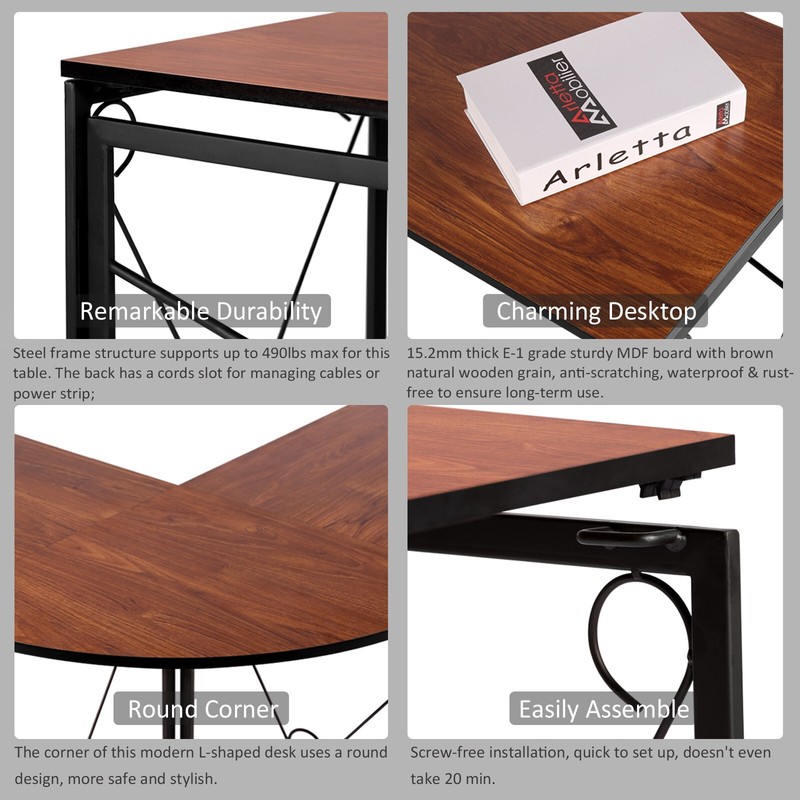 Folding Computer Desk Simple Laptop Table Home Office Workstation for Writing gallery