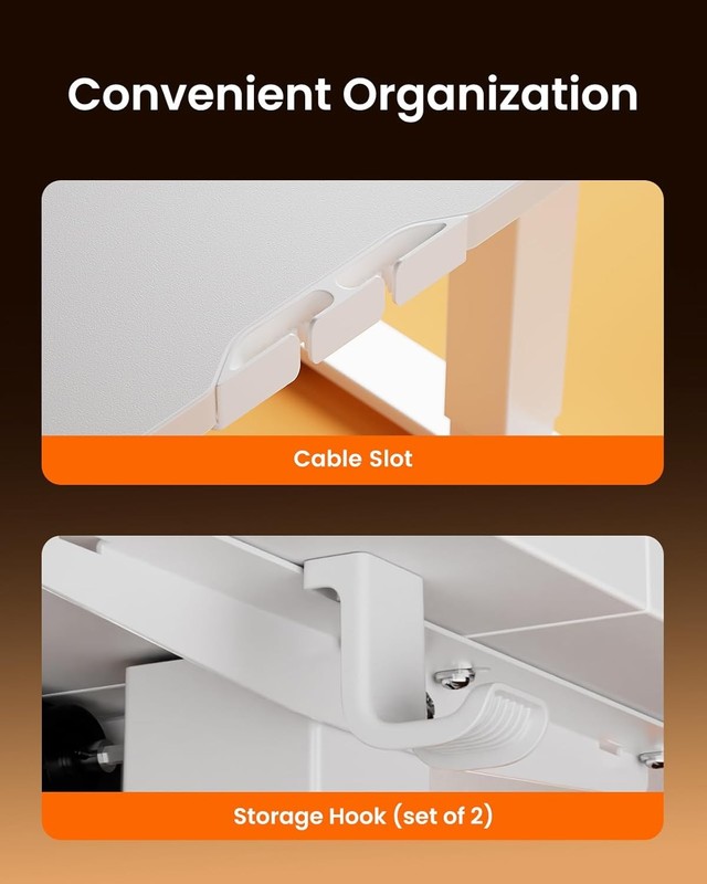 48 x 24 Inches Sit Stand up Desk, Memory Computer Home Office Desk, White gallery