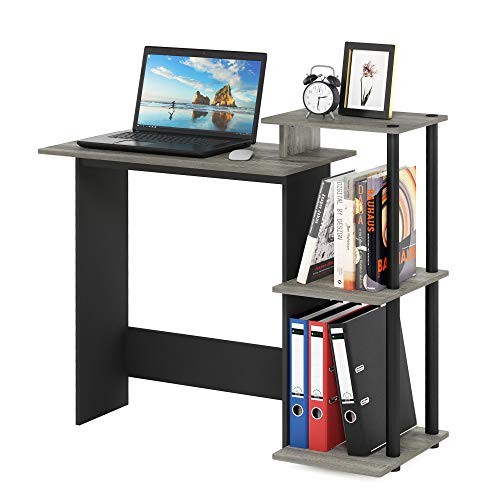 FURINNO EFFICIENT HOME LAPTOP NOTEBOOK COMPUTER DESK FRENCH OAK GRAY/BLACK