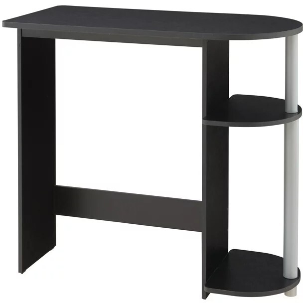 Mainstays computer desk with built in shelves, Black